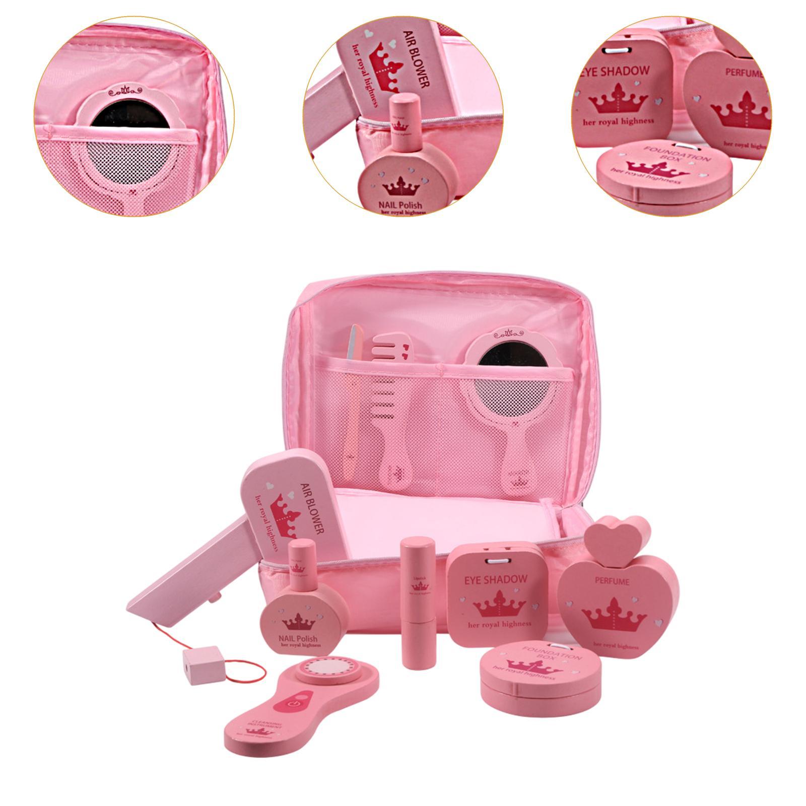 10個入りごっこ遊びメイクアップキット木製ビューティーサロン - Beauty Makeup Kit For Girls のレビューと価格