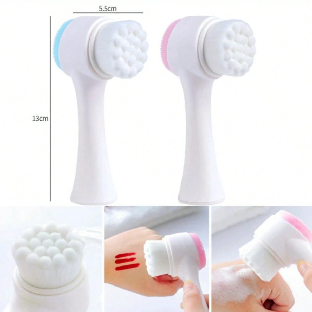 両面洗顔ブラシ シリコン洗顔ブラシ 黒ずみ除去 毛穴クリーナ - Electric Face Cleanser Brush のレビューと価格