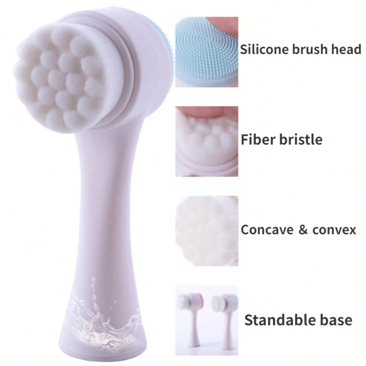 両面洗顔ブラシ シリコン洗顔ブラシ 黒ずみ除去 毛穴クリーナ - Electric Face Cleanser Brush のレビューと価格