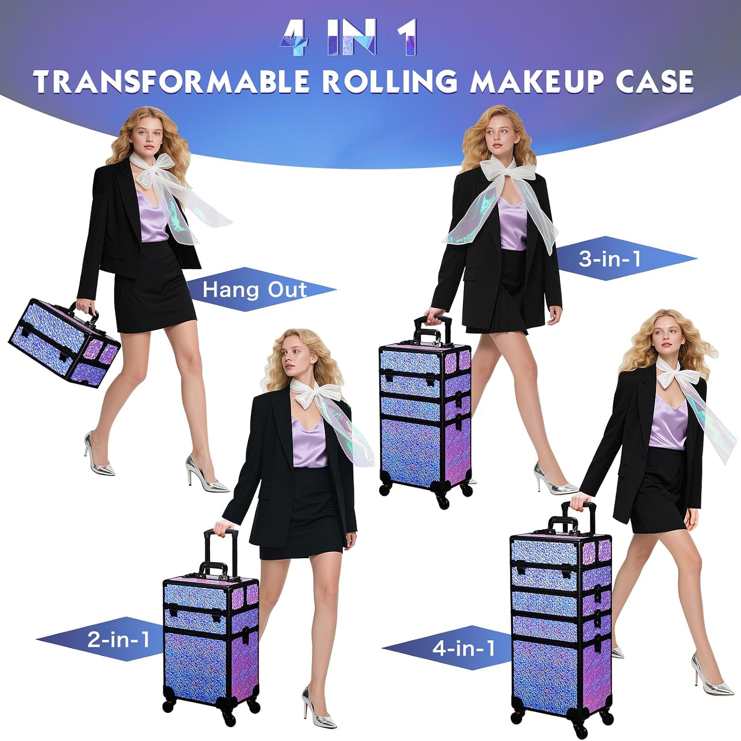 ローリングメイクアップトレインケース、引き出し付き大型コスメ - Beauty In Makeup のレビューと価格