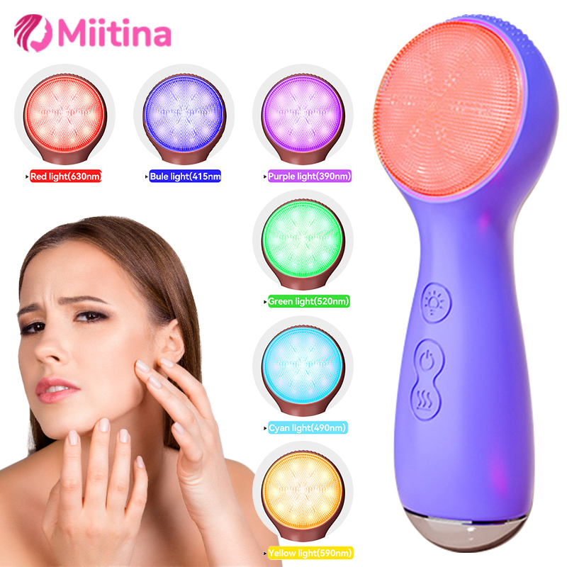 3 in 1 7 色 LED シリコーンフェイスマッサージャ - Electric Face Cleanser Brush のレビューと価格