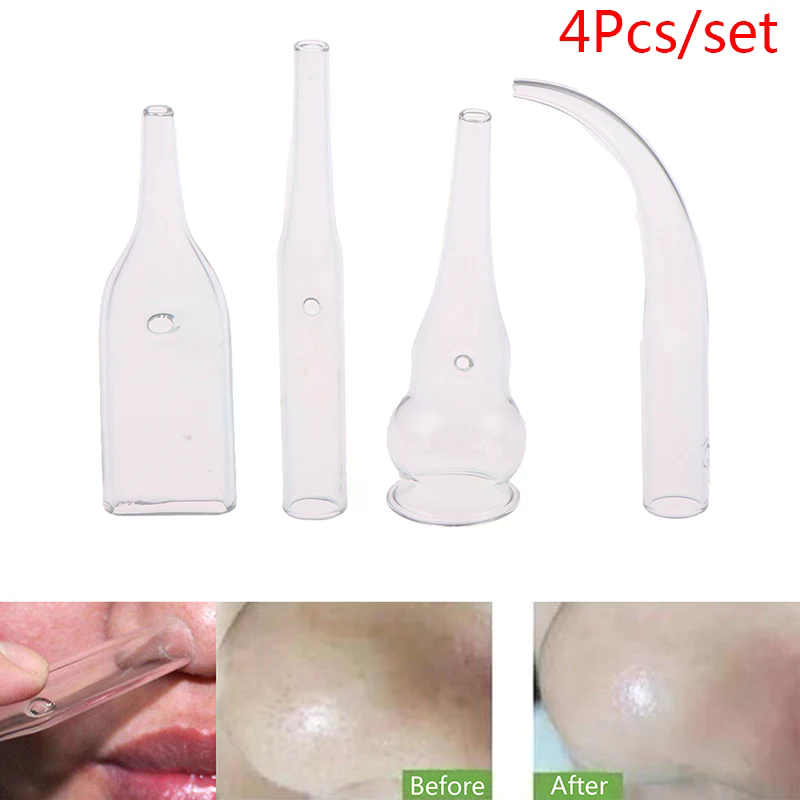4個/セット 黒ずみ除去ガラスパイプ 顔の毛穴クレンザー バ - Pore Vacuum のレビューと価格