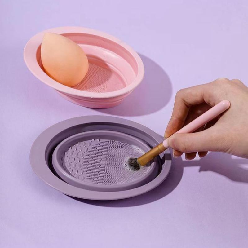 ソフトシリコンメイクブラシクリーナー折りたたみパウダーパフク - Beauty Makeup Brushes のレビューと価格