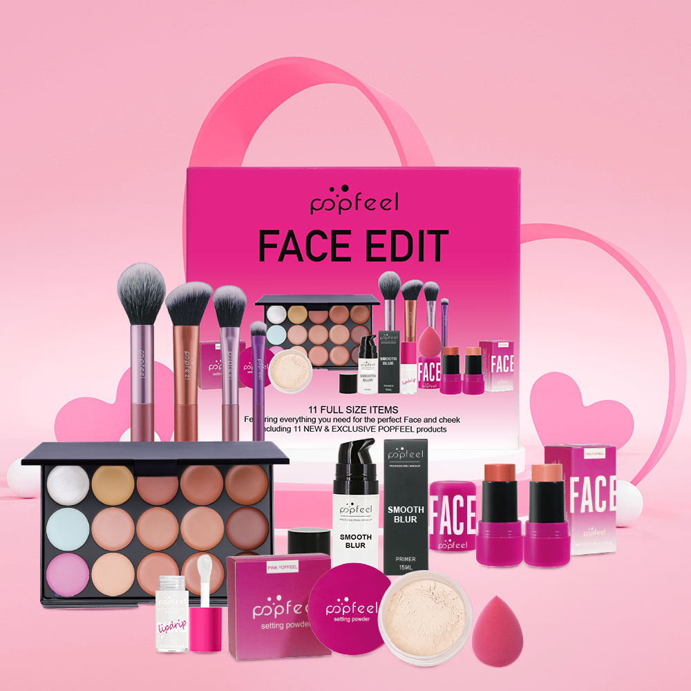 POPFEEL フェイスメイクアップキット、防水・耐汗性、コ - Huda Beauty Makeup Kit のレビューと価格
