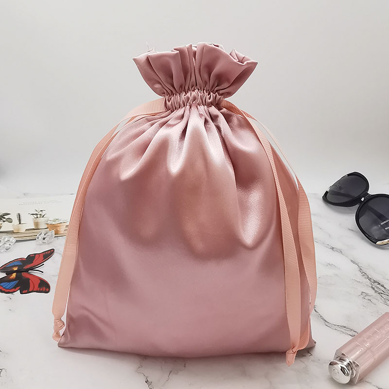 カスタムロゴサテン巾着袋ヘアエクステンション化粧品美容ケース - Beauty Makeup School のレビューと価格